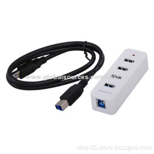 Hot Sell in Europe USB3.0 Hub with 4 Ports and External Power Adapter
